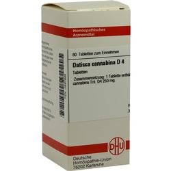 Eine Packung mit homöopathischen Tabletten namens Datisca cannabina D4.